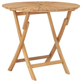 Mesa de jardín plegable madera maciza de teca Ø 85 cm