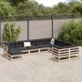 Juego de sofás de jardín 10 pzas madera maciza de pino de vidaXL, Conjuntos de jardín - Ref: Foro24-3299636, Precio: 555,00 €...