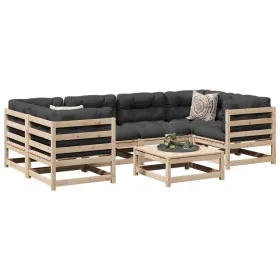 Gartensofa-Set, 7-teilig, mit massiven Kiefernholzrahmen und Kissen. von vidaXL, Gartensets - Ref: Foro24-3299312, Preis: 640...