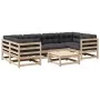 Gartensofa-Set, 7-teilig, mit massiven Kiefernholzrahmen und Kissen. von vidaXL, Gartensets - Ref: Foro24-3299312, Preis: 641...