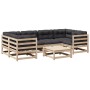 Set de sofás jardín 7 pzas con cojines madera maciza pino by vidaXL, Garden sets - Ref: Foro24-3299312, Price: 648,04 €, Disc...
