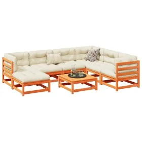 Juego de sofás de jardín 8 pzas madera maciza pino marrón cera by vidaXL, Garden sets - Ref: Foro24-3299553, Price: 474,11 €,...