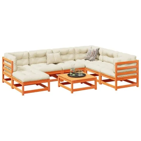Juego de sofás de jardín 8 pzas madera maciza pino marrón cera by vidaXL, Garden sets - Ref: Foro24-3299553, Price: 473,80 €,...