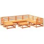 Juego de sofás de jardín 8 pzas madera maciza pino marrón cera by vidaXL, Garden sets - Ref: Foro24-3299553, Price: 473,80 €,...