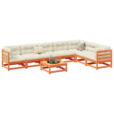 Gartensitzgruppe 8-teilig Massivholz Kiefer braun gewachst von vidaXL, Gartensets - Ref: Foro24-3299475, Preis: 511,44 €, Rab...