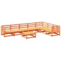 Juego de sofás de jardín 8 pzas madera maciza pino marrón cera by vidaXL, Garden sets - Ref: Foro24-3299475, Price: 511,44 €,...