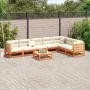 Gartensitzgruppe 8-teilig Massivholz Kiefer braun gewachst von vidaXL, Gartensets - Ref: Foro24-3299475, Preis: 504,36 €, Rab...