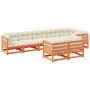 Set de sofás jardín 8 pzas con cojines madera pino marrón cera by vidaXL, Garden sets - Ref: Foro24-3299505, Price: 970,78 €,...