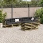Set de sofás jardín 8 pzas con cojines madera pino impregnada by vidaXL, Garden sets - Ref: Foro24-3299507, Price: 814,51 €, ...