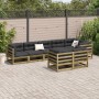 Set de sofás jardín 8 pzas con cojines madera pino impregnada by vidaXL, Garden sets - Ref: Foro24-3299507, Price: 822,70 €, ...