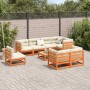 Set de sofás jardín 9 pzas con cojines madera pino marrón cera by vidaXL, Garden sets - Ref: Foro24-3299513, Price: 1,00 €, D...