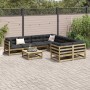 Set de sofás jardín 9 pzas con cojines madera pino impregnada by vidaXL, Garden sets - Ref: Foro24-3299373, Price: 848,92 €, ...