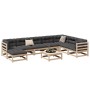 Juego de sofás de jardín 9 pzas con cojines madera maciza pino by vidaXL, Garden sets - Ref: Foro24-3299585, Price: 783,75 €,...