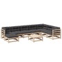 Gartensitzgruppe 9-teilig mit Kissen Massivholz Kiefer von vidaXL, Gartensets - Ref: Foro24-3299585, Preis: 783,75 €, Rabatt: %