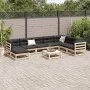 Juego de sofás de jardín 9 pzas con cojines madera maciza pino by vidaXL, Garden sets - Ref: Foro24-3299585, Price: 774,74 €,...