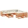 Set de sofás jardín 9 pzas con cojines madera pino marrón cera by vidaXL, Garden sets - Ref: Foro24-3299371, Price: 986,04 €,...