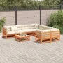 Set de sofás jardín 9 pzas con cojines madera pino marrón cera by vidaXL, Garden sets - Ref: Foro24-3299371, Price: 986,04 €,...