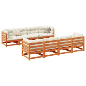 Gartensofa-Set, 9-teilig, mit Kissen, aus braun gewachstem Kiefernholz. von vidaXL, Gartensets - Ref: Foro24-3299359, Preis: ...
