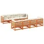 Set de sofás jardín 9 pzas con cojines madera pino marrón cera by vidaXL, Garden sets - Ref: Foro24-3299359, Price: 986,04 €,...