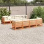 Set de sofás jardín 9 pzas con cojines madera pino marrón cera by vidaXL, Garden sets - Ref: Foro24-3299359, Price: 986,04 €,...