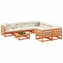 Juego de sofás de jardín 9 pzas madera maciza pino marrón cera by vidaXL, Garden sets - Ref: Foro24-3299367, Price: 564,34 €,...