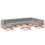 Set de sofás jardín 9 pzas con cojines madera de abeto Douglas by vidaXL, Garden sets - Ref: Foro24-3299587, Price: 801,75 €,...