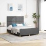 Estructura de cama con cabecera Gris oscuro 160 x 200 cm tela