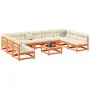 Gartensitzgruppe 10-teilig Massivholz Kiefer braun gewachst von vidaXL, Gartensets - Ref: Foro24-3299593, Preis: 608,90 €, Ra...