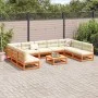 Gartensitzgruppe 10-teilig Massivholz Kiefer braun gewachst von vidaXL, Gartensets - Ref: Foro24-3299593, Preis: 608,90 €, Ra...