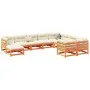 Juego sofás jardín 10 pzas con conjines madera pino marrón cera by vidaXL, Garden sets - Ref: Foro24-3299641, Price: 1,00 €, ...