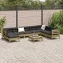 Set de sofás jardín 9 pzas con cojines madera pino impregnada by vidaXL, Garden sets - Ref: Foro24-3299591, Price: 766,34 €, ...