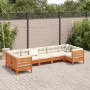 Set de sofás jardín 7 pzas con cojines madera pino marrón cera by vidaXL, Garden sets - Ref: Foro24-3299622, Price: 629,93 €,...