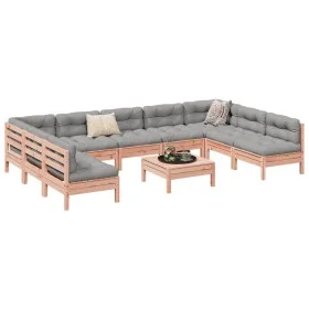 Set de sofás de jardín 10 pzas con cojines madera abeto Douglas by vidaXL, Garden sets - Ref: Foro24-3299601, Price: 836,03 €...