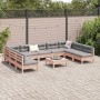 Set de sofás de jardín 10 pzas con cojines madera abeto Douglas by vidaXL, Garden sets - Ref: Foro24-3299601, Price: 863,81 €...