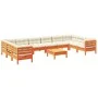 Set de sofás jardín 11 pzas con cojines madera pino marrón cera by vidaXL, Garden sets - Ref: Foro24-3299648, Price: 934,24 €...