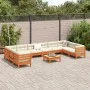 Set de sofás jardín 11 pzas con cojines madera pino marrón cera by vidaXL, Garden sets - Ref: Foro24-3299648, Price: 934,24 €...