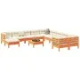 Set de sofás jardín 12 pzas con cojines madera pino marrón cera by vidaXL, Garden sets - Ref: Foro24-3299655, Price: 998,90 €...