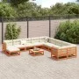 Set de sofás jardín 12 pzas con cojines madera pino marrón cera by vidaXL, Garden sets - Ref: Foro24-3299655, Price: 998,90 €...