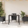 Mesa de jardín superficie de vidrio ratán PE negro 90x90x75 cm by vidaXL, Garden tables - Ref: Foro24-365586, Price: 104,76 €...