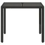 Mesa de jardín superficie de vidrio ratán PE negro 90x90x75 cm de vidaXL, Mesas de jardín - Ref: Foro24-365586, Precio: 104,7...