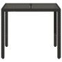Mesa de jardín superficie de vidrio ratán PE negro 90x90x75 cm by vidaXL, Garden tables - Ref: Foro24-365586, Price: 104,76 €...