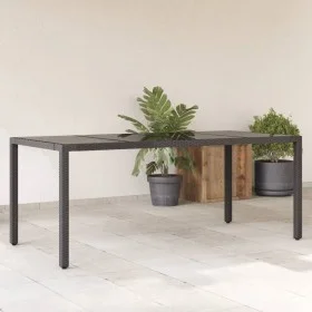 Mesa de jardín superficie de vidrio ratán PE negro 190x90x75 cm by vidaXL, Garden tables - Ref: Foro24-365592, Price: 169,04 ...