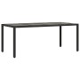 Gartentisch mit schwarzer PE-Rattan-Oberfläche aus Glas, 190x90x75 cm. von vidaXL, Gartentische - Ref: Foro24-365592, Preis: ...