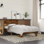 Estructura cama madera ingeniería metal roble humo 75x190 cm de vidaXL, Camas y somieres - Ref: Foro24-845749, Precio: 65,85 ...