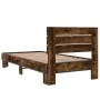 Bettgestell aus Holzwerkstoff, Metall, Raucheiche, 75 x 190 cm von vidaXL, Betten und Lattenroste - Ref: Foro24-845749, Preis...