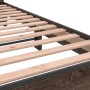 Estructura cama madera ingeniería metal marrón roble 90x190 cm