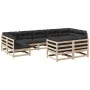 Juego de sofás de jardín 9 pzas con cojines madera maciza pino by vidaXL, Garden sets - Ref: Foro24-3299629, Price: 831,62 €,...