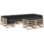 Juego de sofás de jardín 9 pzas con cojines madera maciza pino by vidaXL, Garden sets - Ref: Foro24-3299629, Price: 842,26 €,...