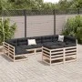 Juego de sofás de jardín 9 pzas con cojines madera maciza pino by vidaXL, Garden sets - Ref: Foro24-3299629, Price: 831,62 €,...