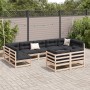 Juego de sofás de jardín 9 pzas con cojines madera maciza pino by vidaXL, Garden sets - Ref: Foro24-3299629, Price: 842,26 €,...